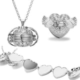 Unique Carved Design Heart-shaped Photo Frame Pendant Necklace Charm Openable Locket Necklaces Women Men Memorial Jewelry daiiibabyyy
