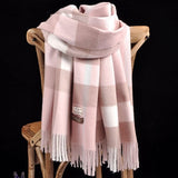 Autumn and Winter New Scarf Female British Bagh Bristled Cashmere Scarf Shawl Dual-use Thick Couple Scarf daiiibabyyy