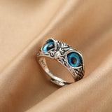 Charm Vintage Cute Men and Women Simple Design Owl Ring Silver Color Engagement Wedding Rings Jewelry Gifts daiiibabyyy