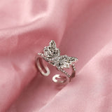 Charm Vintage Cute Men and Women Simple Design Owl Ring Silver Color Engagement Wedding Rings Jewelry Gifts daiiibabyyy