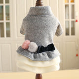 Winter Autumn Dog Cat Dress Coat with letter bowknot puppy dog clothing teddy poodle clothes for Dogs small pet daiiibabyyy