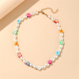 17KM Bohemian Colorful Bead Shell Necklace for Women Summer Short Beaded Collar Clavicle Choker Necklace Female Jewelry daiiibabyyy