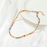 17KM Bohemian Colorful Bead Shell Necklace for Women Summer Short Beaded Collar Clavicle Choker Necklace Female Jewelry daiiibabyyy