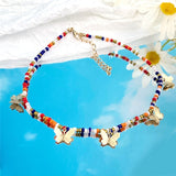 17KM Bohemian Colorful Bead Shell Necklace for Women Summer Short Beaded Collar Clavicle Choker Necklace Female Jewelry daiiibabyyy