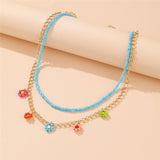 17KM Bohemian Colorful Bead Shell Necklace for Women Summer Short Beaded Collar Clavicle Choker Necklace Female Jewelry daiiibabyyy