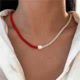 17KM Bohemian Colorful Bead Shell Necklace for Women Summer Short Beaded Collar Clavicle Choker Necklace Female Jewelry daiiibabyyy