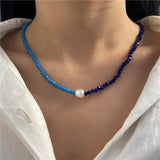 17KM Bohemian Colorful Bead Shell Necklace for Women Summer Short Beaded Collar Clavicle Choker Necklace Female Jewelry daiiibabyyy