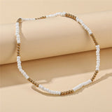 17KM Bohemian Colorful Bead Shell Necklace for Women Summer Short Beaded Collar Clavicle Choker Necklace Female Jewelry daiiibabyyy