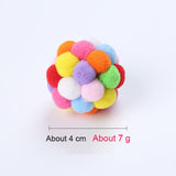 Pet Cat Toy Colorful Handmade Bouncy Ball Kitten Toys Plush Bell Ball Mouse Toy Planet Ball Cat Toys Interactive Pet Supplies daiiibabyyy