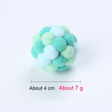 Pet Cat Toy Colorful Handmade Bouncy Ball Kitten Toys Plush Bell Ball Mouse Toy Planet Ball Cat Toys Interactive Pet Supplies daiiibabyyy
