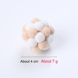 Pet Cat Toy Colorful Handmade Bouncy Ball Kitten Toys Plush Bell Ball Mouse Toy Planet Ball Cat Toys Interactive Pet Supplies daiiibabyyy