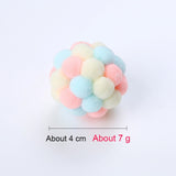 Pet Cat Toy Colorful Handmade Bouncy Ball Kitten Toys Plush Bell Ball Mouse Toy Planet Ball Cat Toys Interactive Pet Supplies daiiibabyyy