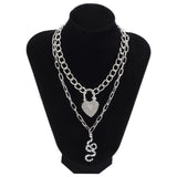 Punk Multi Layer Hollow Heart Choker Necklace for Women Girls  Summer Metal Hip Hop Necklaces Party Beach Jewelry Gifts daiiibabyyy