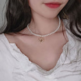 DAXI Beaded Choker Pearl Necklace For Women Gold Chain Necklaces Pendant Collar Choker Chains Bead Necklace Vintage Jewelry 2021 daiiibabyyy