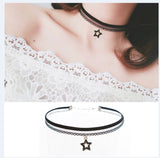 Handmade Velvet Lace Vintage Choker Necklace for Women Collar Torques Trendy Neck Jewelry Stretch Charm Gothic Punk Black Heart daiiibabyyy