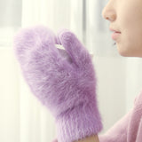 Cute Rabbit Wool Gloves Female Winter Mittens Factory Outlet Fur Gloves Fingerless Gloves Winter Gloves Women Girls Mittens 2021 daiiibabyyy