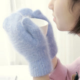 Cute Rabbit Wool Gloves Female Winter Mittens Factory Outlet Fur Gloves Fingerless Gloves Winter Gloves Women Girls Mittens 2021 daiiibabyyy