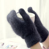 Cute Rabbit Wool Gloves Female Winter Mittens Factory Outlet Fur Gloves Fingerless Gloves Winter Gloves Women Girls Mittens 2021 daiiibabyyy