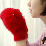 Cute Rabbit Wool Gloves Female Winter Mittens Factory Outlet Fur Gloves Fingerless Gloves Winter Gloves Women Girls Mittens 2021 daiiibabyyy