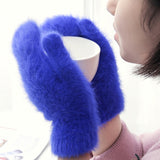 Cute Rabbit Wool Gloves Female Winter Mittens Factory Outlet Fur Gloves Fingerless Gloves Winter Gloves Women Girls Mittens 2021 daiiibabyyy