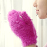 Cute Rabbit Wool Gloves Female Winter Mittens Factory Outlet Fur Gloves Fingerless Gloves Winter Gloves Women Girls Mittens 2021 daiiibabyyy