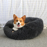 Super Soft Pet Dog Beds House Kennel Sofa Round Cat Winter Warm Sleeping Bag Long Plush Puppy Cushion Mat For Labradors daiiibabyyy