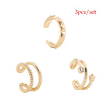 2021 New Fashion Pearl Ear Cuff Bohemia Stackable C Shaped CZ Rhinestone Small Earcuffs Clip Earrings for Women Wedding Jewelry daiiibabyyy