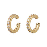 2021 New Fashion Pearl Ear Cuff Bohemia Stackable C Shaped CZ Rhinestone Small Earcuffs Clip Earrings for Women Wedding Jewelry daiiibabyyy