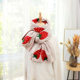 Imitation Cashmere Vintage Comfortable Soft knitted Sweet Women Strawberry Print Warm Shawl Long Wrap Winter Wild Scarf Female daiiibabyyy