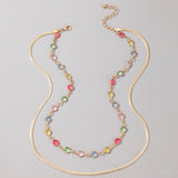 Tocona Colorful Luxury Colorful Beaded Choker Necklace for Women Charming Gold Color Alloy Metal Party Jewelry Collar 9505 daiiibabyyy