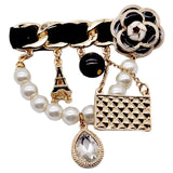 Luxury Fashion Pearl Flower CC Brooches for Women's clothing Number 5 Brooch Gift for Girl Friend Accessories For Jewelry daiiibabyyy