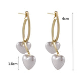New Boho White Imitation Pearl Round Circle Hoop Earrings Women Gold Color Big Earings Korean Jewelry Brincos Statement Earrings daiiibabyyy