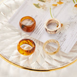 New Korea Aesthetic Colourful Resin Acrylic Rings Set for Women Geometric Round Rings Girl Temperament Versatile Jewelry Gifts daiiibabyyy