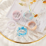 New Korea Aesthetic Colourful Resin Acrylic Rings Set for Women Geometric Round Rings Girl Temperament Versatile Jewelry Gifts daiiibabyyy