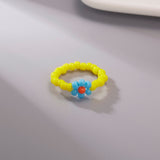New Korea Aesthetic Colourful Resin Acrylic Rings Set for Women Geometric Round Rings Girl Temperament Versatile Jewelry Gifts daiiibabyyy