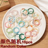 New Korea Aesthetic Colourful Resin Acrylic Rings Set for Women Geometric Round Rings Girl Temperament Versatile Jewelry Gifts daiiibabyyy