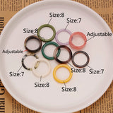 New Korea Aesthetic Colourful Resin Acrylic Rings Set for Women Geometric Round Rings Girl Temperament Versatile Jewelry Gifts daiiibabyyy