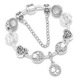 BAOPON Dropshipping Vintage Silver Color Charms Bracelets for Women DIY Crystal Beads Brand Bracelets Women Pulseira Jewelry daiiibabyyy