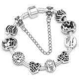 BAOPON Dropshipping Vintage Silver Color Charms Bracelets for Women DIY Crystal Beads Brand Bracelets Women Pulseira Jewelry daiiibabyyy