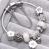 BAOPON Dropshipping Vintage Silver Color Charms Bracelets for Women DIY Crystal Beads Brand Bracelets Women Pulseira Jewelry daiiibabyyy