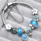 BAOPON Dropshipping Vintage Silver Color Charms Bracelets for Women DIY Crystal Beads Brand Bracelets Women Pulseira Jewelry daiiibabyyy