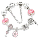 BAOPON Dropshipping Vintage Silver Color Charms Bracelets for Women DIY Crystal Beads Brand Bracelets Women Pulseira Jewelry daiiibabyyy
