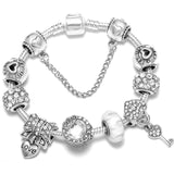 BAOPON Dropshipping Vintage Silver Color Charms Bracelets for Women DIY Crystal Beads Brand Bracelets Women Pulseira Jewelry daiiibabyyy