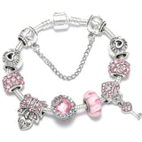 BAOPON Dropshipping Vintage Silver Color Charms Bracelets for Women DIY Crystal Beads Brand Bracelets Women Pulseira Jewelry daiiibabyyy