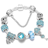 BAOPON Dropshipping Vintage Silver Color Charms Bracelets for Women DIY Crystal Beads Brand Bracelets Women Pulseira Jewelry daiiibabyyy