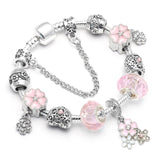 BAOPON Dropshipping Vintage Silver Color Charms Bracelets for Women DIY Crystal Beads Brand Bracelets Women Pulseira Jewelry daiiibabyyy