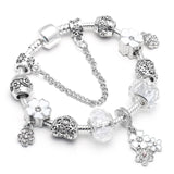 BAOPON Dropshipping Vintage Silver Color Charms Bracelets for Women DIY Crystal Beads Brand Bracelets Women Pulseira Jewelry daiiibabyyy