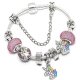 BAOPON Dropshipping Vintage Silver Color Charms Bracelets for Women DIY Crystal Beads Brand Bracelets Women Pulseira Jewelry daiiibabyyy