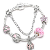 BAOPON Dropshipping Vintage Silver Color Charms Bracelets for Women DIY Crystal Beads Brand Bracelets Women Pulseira Jewelry daiiibabyyy
