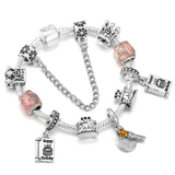 BAOPON Dropshipping Vintage Silver Color Charms Bracelets for Women DIY Crystal Beads Brand Bracelets Women Pulseira Jewelry daiiibabyyy